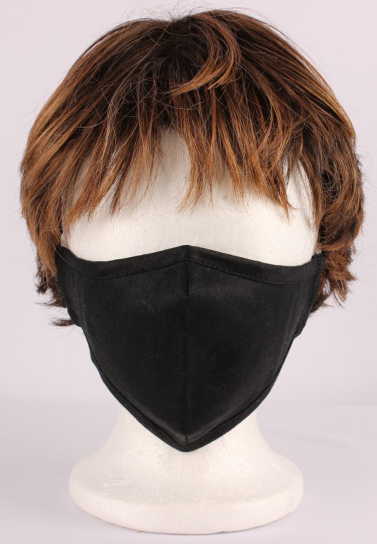 Face Masks black - linen & cotton fabric. Code: HS/MASK/BLK. image 0